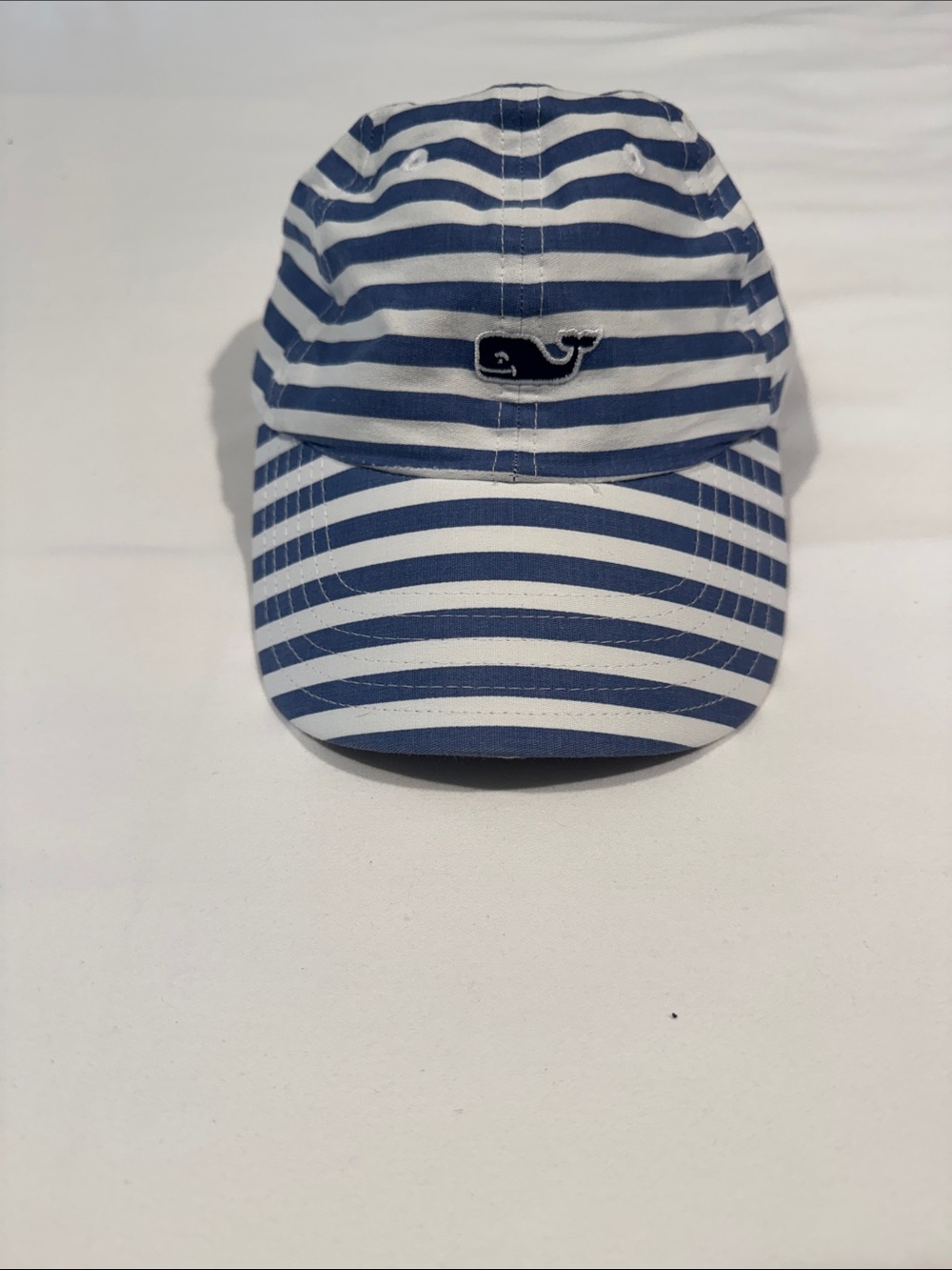 Striped Blue and White women Baseball Cap - Whale Logo
